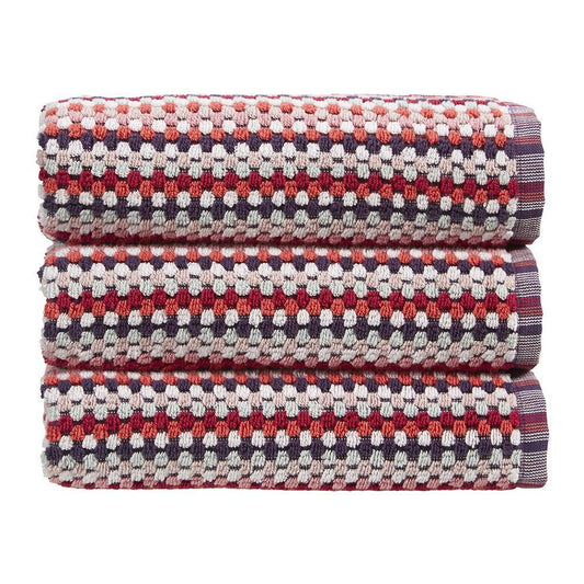 Christy Carnaby Stripe 550gsm Cotton Towels - Berry