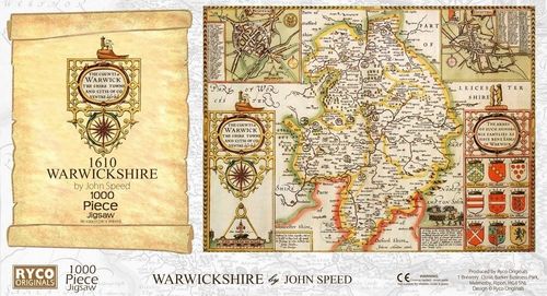Warwickshire Historical Map 1000 Piece Jigsaw Puzzle (1610)